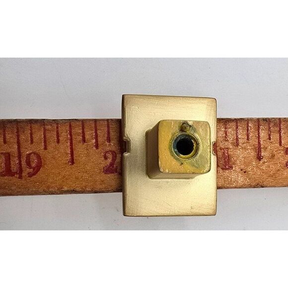 Set Of 8 Brass Square Cabinet Knob Handles With Screws - Picture 4 of 6